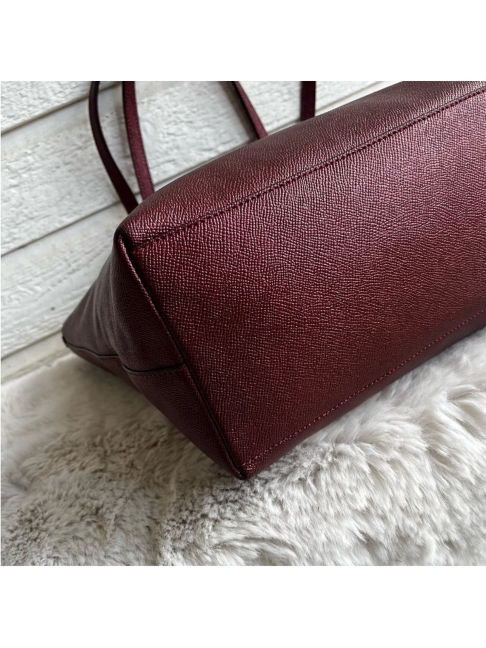 COACH Burgundy Metallic Ava City Metro Tote Shoulder Bag Gallery Laptop Work Bag - Picture 11 of 12